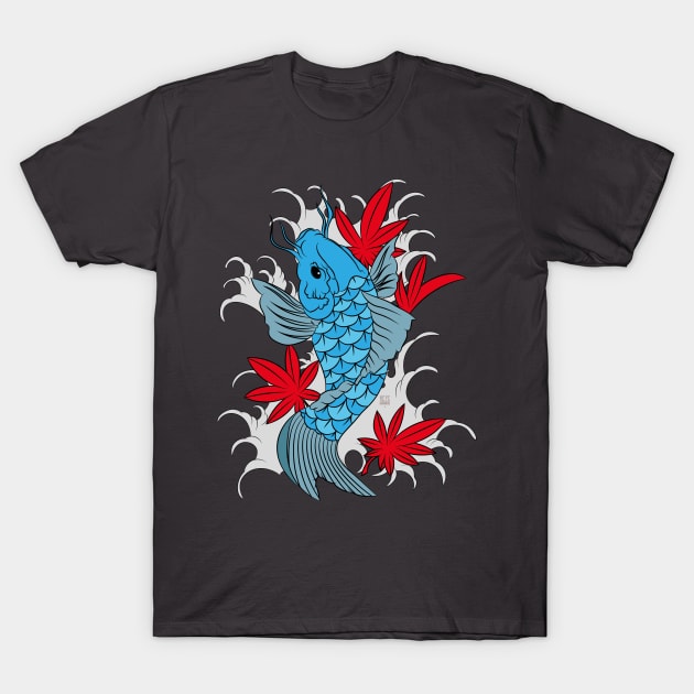 Blue_Koi_001 T-Shirt by Neyc Design